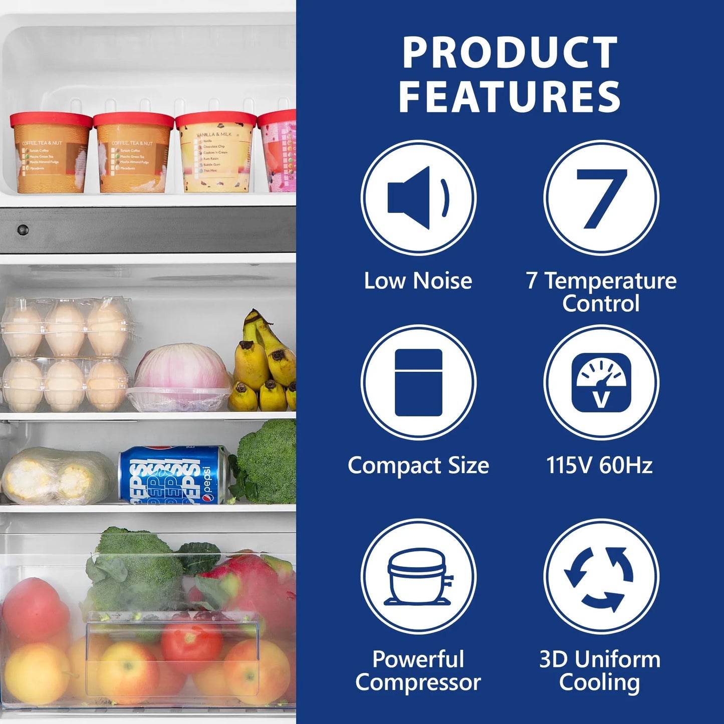 Mini Fridge with Freezer, 3.15 Cu ft Two Door Compact Small Fridge Adjustable Removable Shelves, for Dorm, Office or Family room