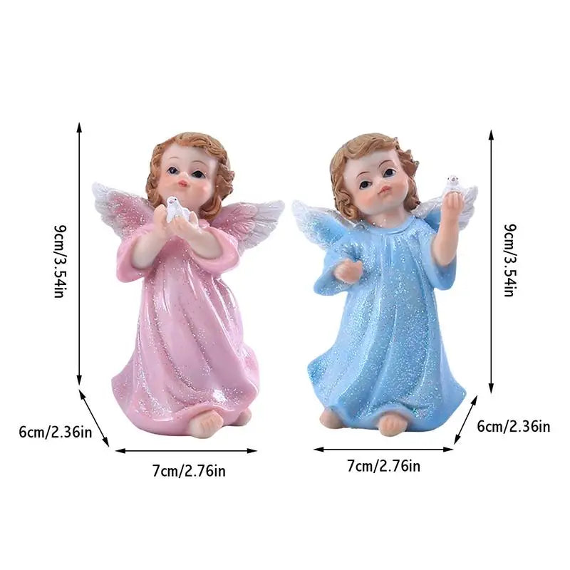 Resin 2pcs Peace Dove Guardian Angel Figurines