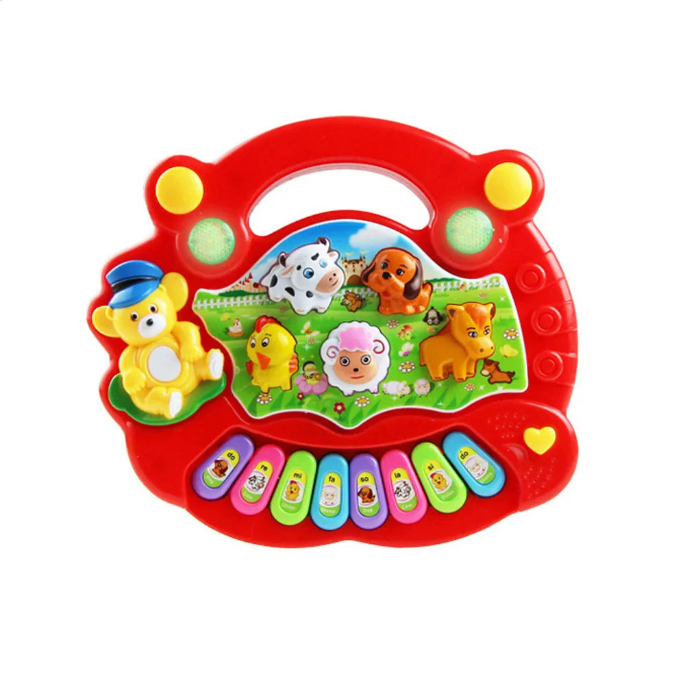 Baby Musical Toy With Animal Sound Kids Piano Keyboard Electric Flashing Music Instrument Early Educational Toys