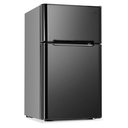 Mini Fridge with Freezer, 3.15 Cu ft Two Door Compact Small Fridge Adjustable Removable Shelves, for Dorm, Office or Family room