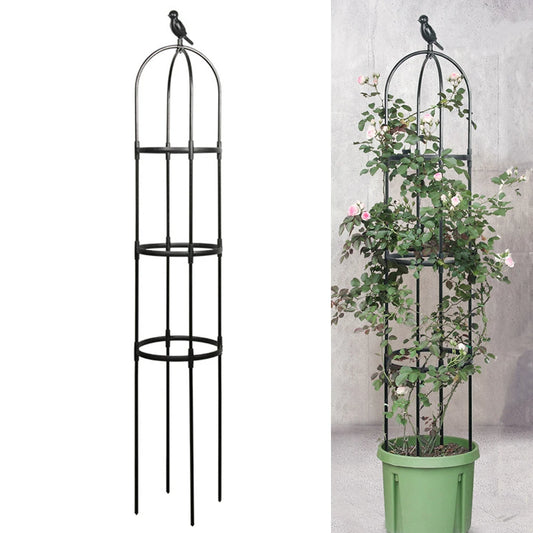 6ft Garden Obelisk Trellis for Climbing Plants-Rustproof Metal Pipe with Heavy Duty Plastic Coating,