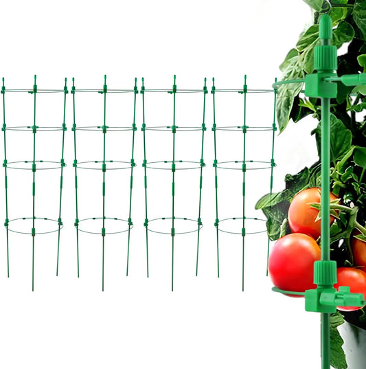 4 Pack Adjustable Tomato Cages, 36 Inch Plant Support Garden Trellis for Tomatoes, Cucumbers, Vegetables or Flowers