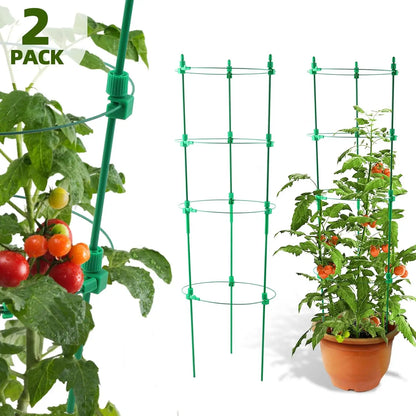 4 Pack Adjustable Tomato Cages, 36 Inch Plant Support Garden Trellis for Tomatoes, Cucumbers, Vegetables or Flowers