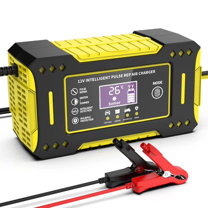 6A 12V Repair LCD Display Intelligent Car Battery Charger Car and Motorcycle Battery Charging Unit Lead-Acid Battery