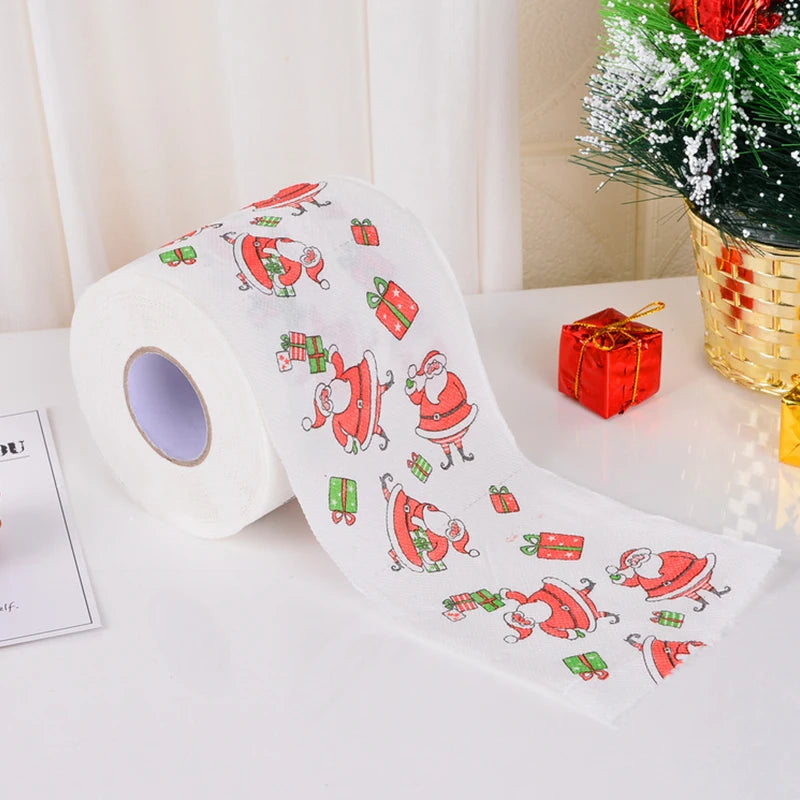 Santa Claus Toilet Roll Paper, Christmas Supplies, Xmas Decor, Multicolor Tissue, New Year