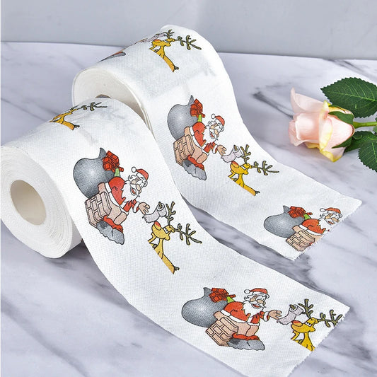 Santa Claus Toilet Roll Paper, Christmas Supplies, Xmas Decor, Multicolor Tissue, New Year