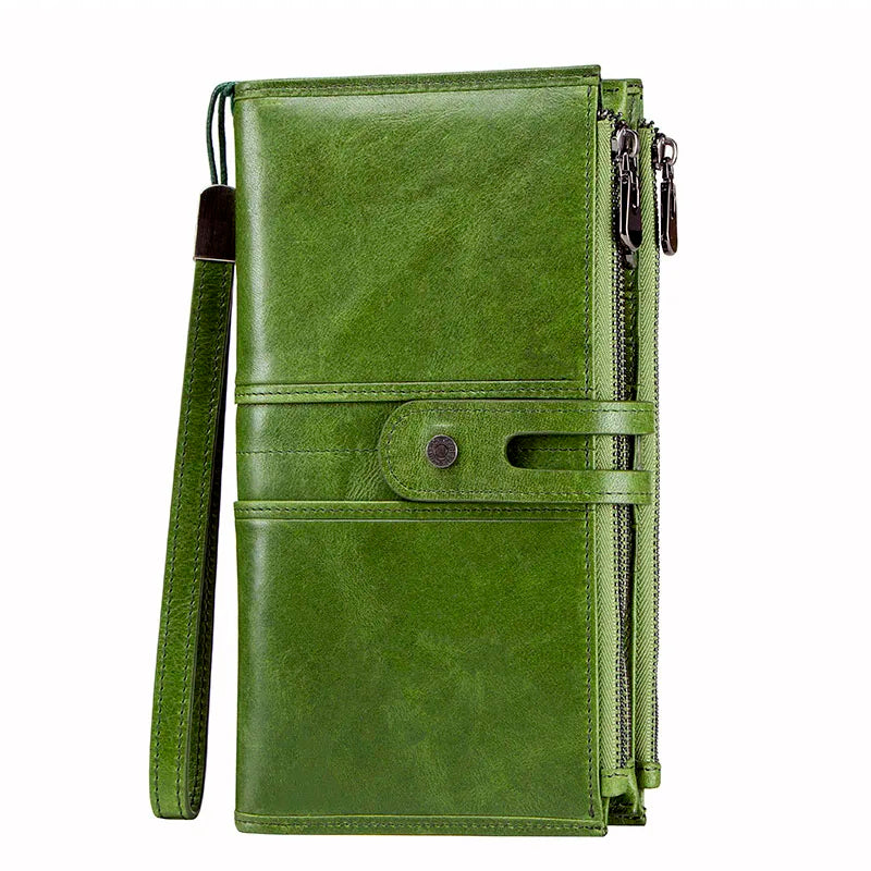 Genuine Leather Men Wallet Long Clutch Wallets for Cell Phone  Coin Purse Travel Money Bag Male Passport Holder