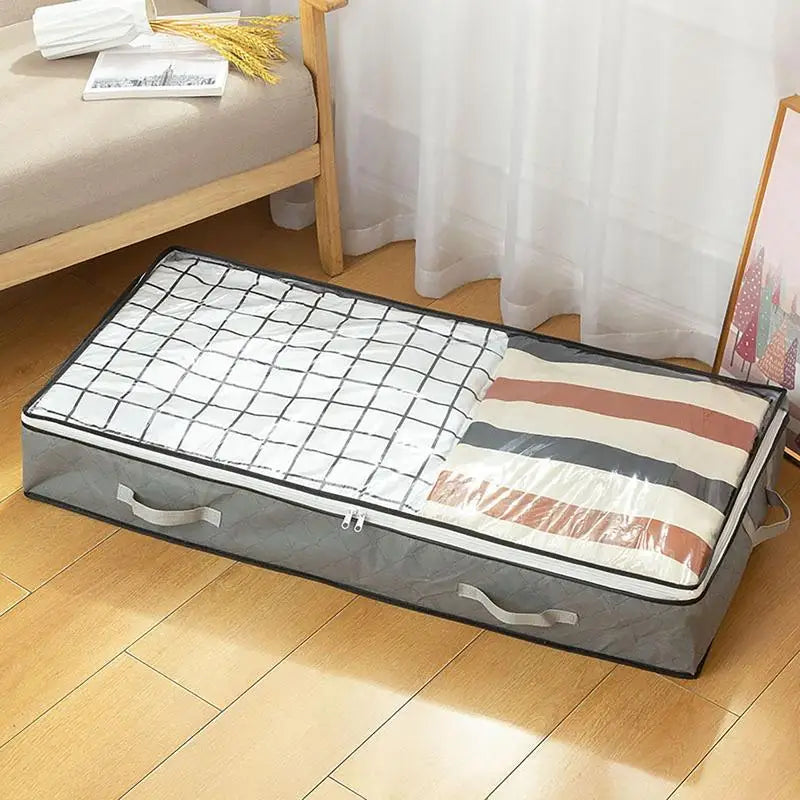 Fabric Under Bed Storage Containers for Clothes, Quilt, etc. Organizing Container Dust-proof Drawer-style Storage Box