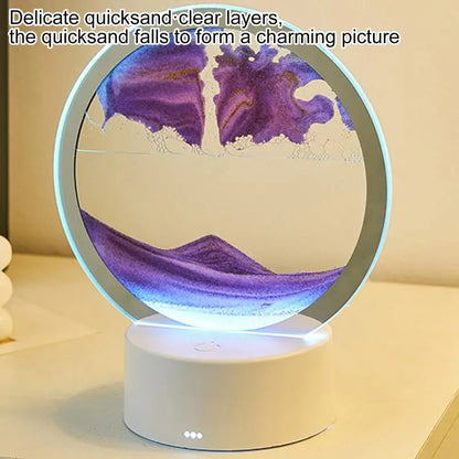 Sand Art Table Lamp With 3D Sand Art Desk Lamp USB Charging Moving Sand Art Lamp Night Light Desk Decor