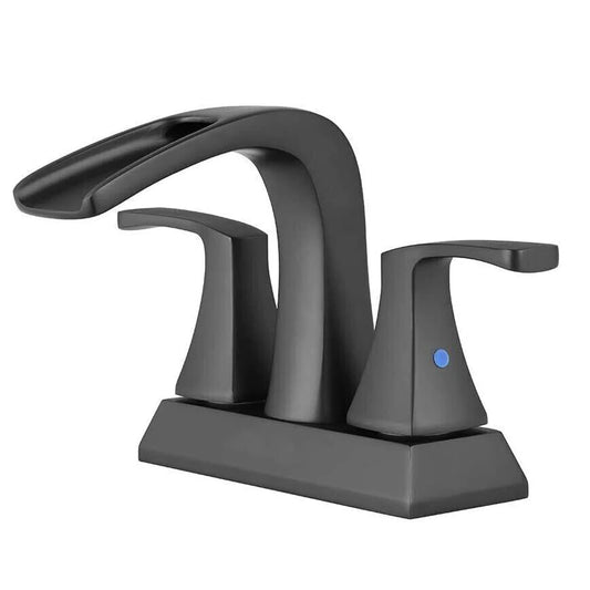 4”Waterfall Bathroom Sink Faucet 3Hole 2 Handle