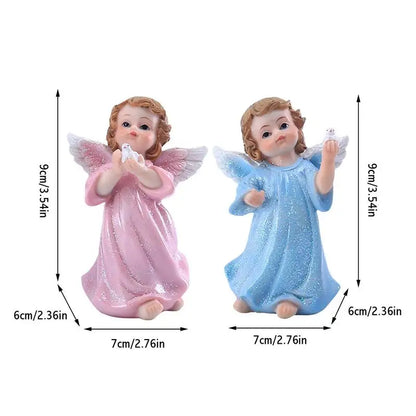 Resin 2pcs Peace Dove Guardian Angel Figurines