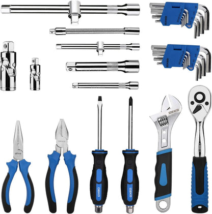 118 Piece Tool Kit Professional Auto Repair Tool Set Combination Package Socket Wrench with Most Useful Mechanics Tools