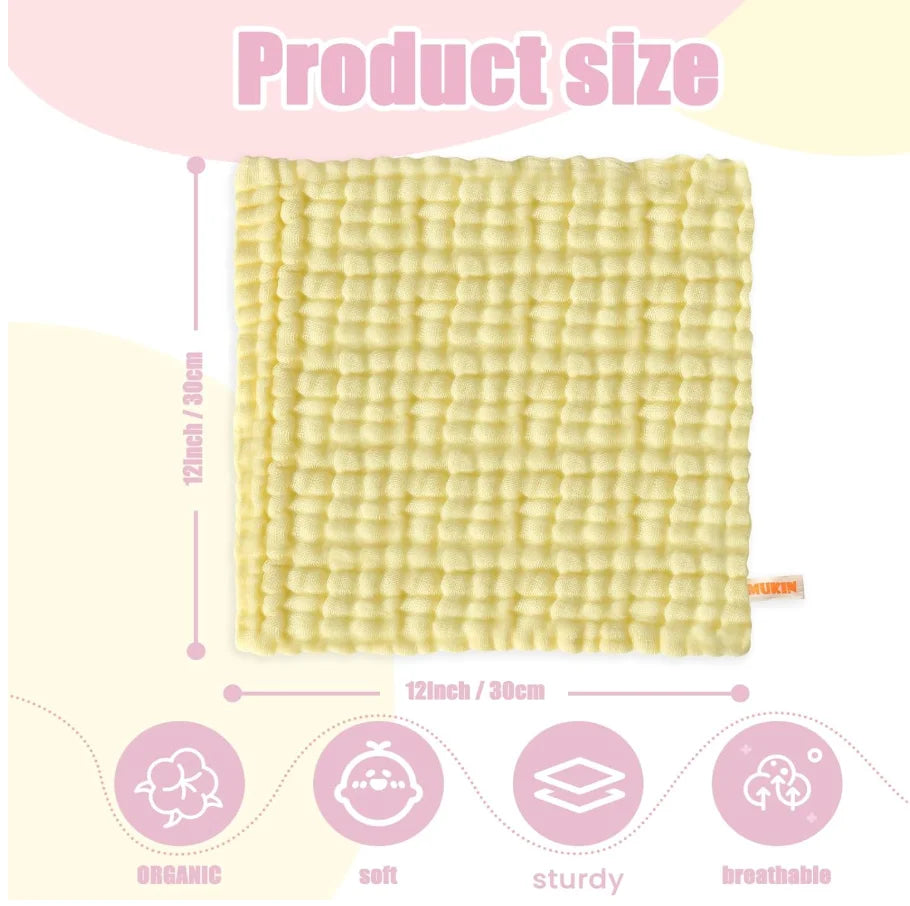 Baby Washcloths - Natural Cotton Baby Wipes - Soft Newborn Face Towel and Washcloth for Sensitive Skin,