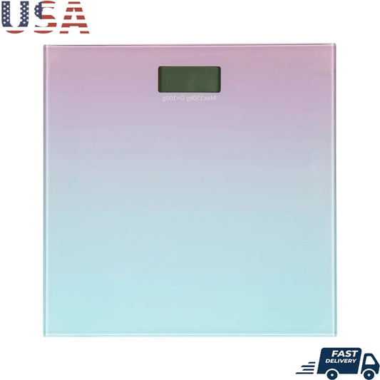 Digital Bathroom Scale Glass Slim Design 330 lb Capacity Easy Read Display Battery Powered Durable Tempered Glass Home Use