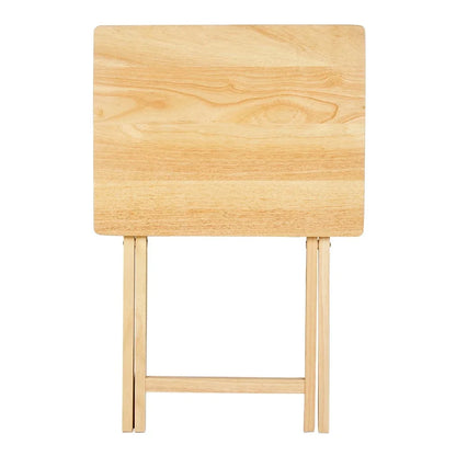 Indoor Folding TV Tray Table Portable Lightweight Solid Rubberwood Space Saving Easy Storage No Assembly Required Compact Design