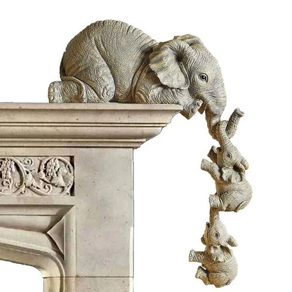 3pcs/set Cute Elephant Figurines Elephant Holding Baby Elephant Resin Crafts Home Furnishing Gift.  Special for MOM