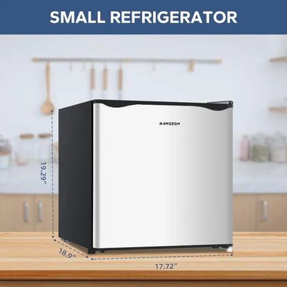 Small Refrigerator,1.6 Cu.Ft Mini Fridge With Freezer, Reversible Single Door Mini Fridge, Compact Refrigerator