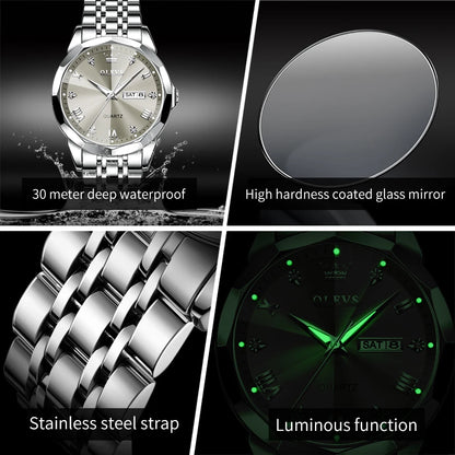 Men's Watches Causal Fashion Original Quartz Watch for Man Waterproof Stainless Steel Luminous Date Week