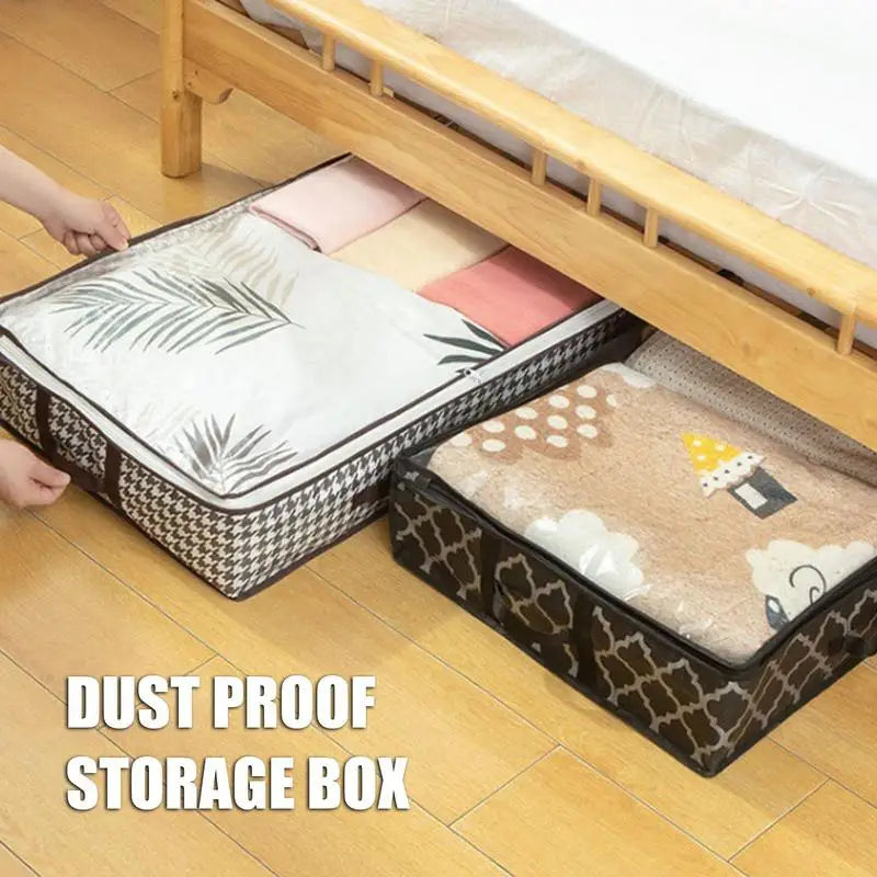 Fabric Under Bed Storage Containers for Clothes, Quilt, etc. Organizing Container Dust-proof Drawer-style Storage Box