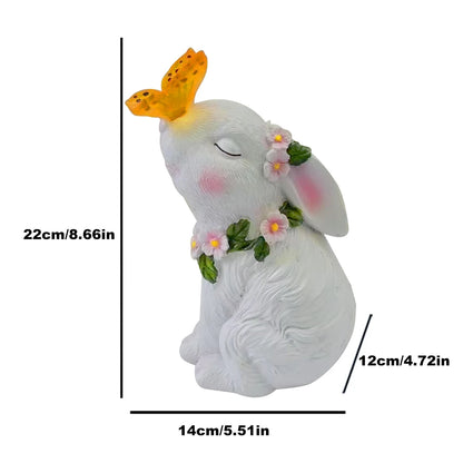 Decorative Bunny Light Waterproof with Solar Butterfly Ornament for Patio, Garden, Lawn or Courtyard