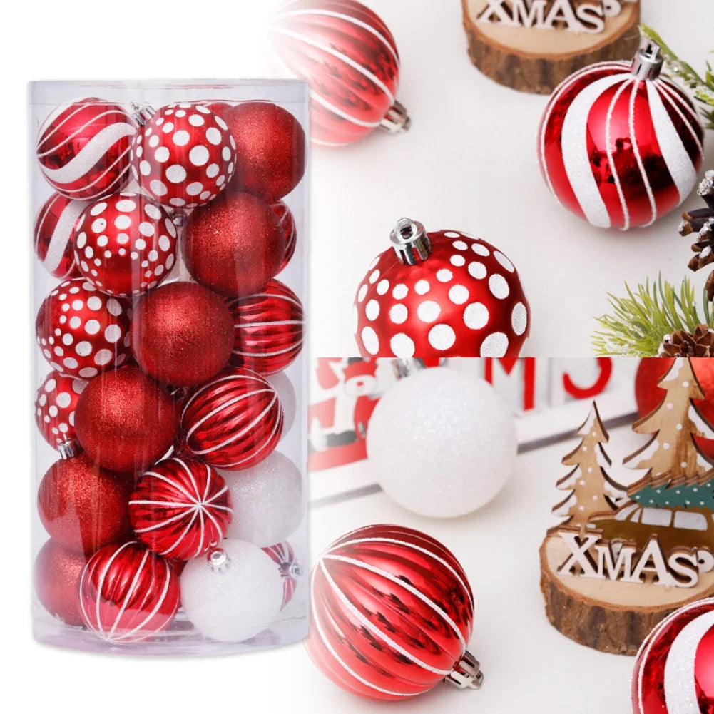 30pcs 6CM Painted Christmas Balls Hanging Christmas Tree Christmas Balls Decoration Holiday Decorations