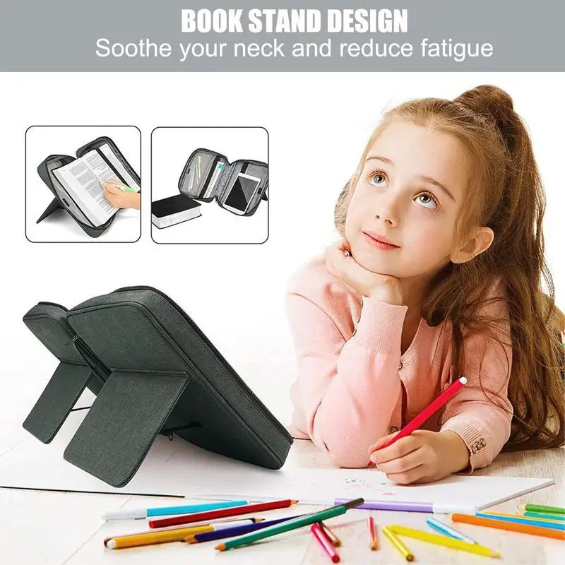 Large Bible Cover Case Carry Bag Waterproof Storage Bag Multiple Pockets with Handle to Hold Pen.   Comes in several colors & has book stand