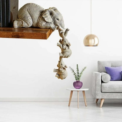 3pcs/set Cute Elephant Figurines Elephant Holding Baby Elephant Resin Crafts Home Furnishing Gift.  Special for MOM