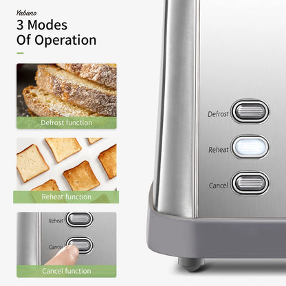 2 slice toaster, Retro Bagel Toaster with 7 Bread Shade Settings, 2 Extra Wide Slots, Defrost/Bagel