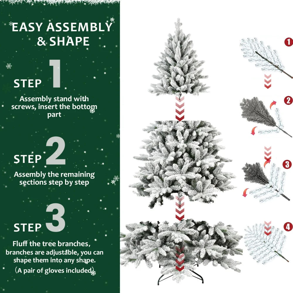 6FT artificial Christmas tree, easy to assemble, essential for holiday parties and event decorations, Christmas accessories