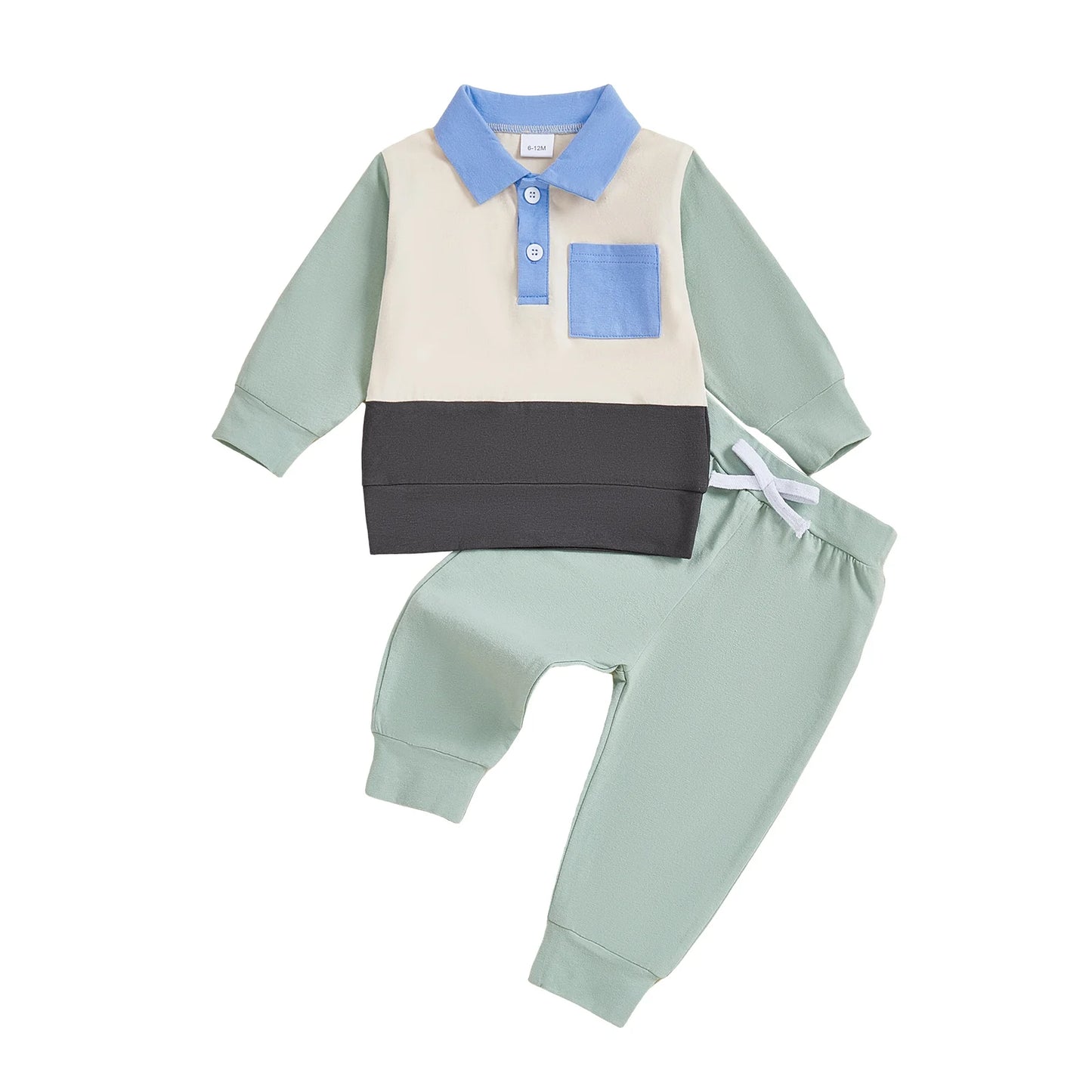 Stylish Toddler Boys 2-Piece Set with Trendy Long Sleeve Shirt and Comfortable Elastic Waist Pants Perfect for Any Occasion