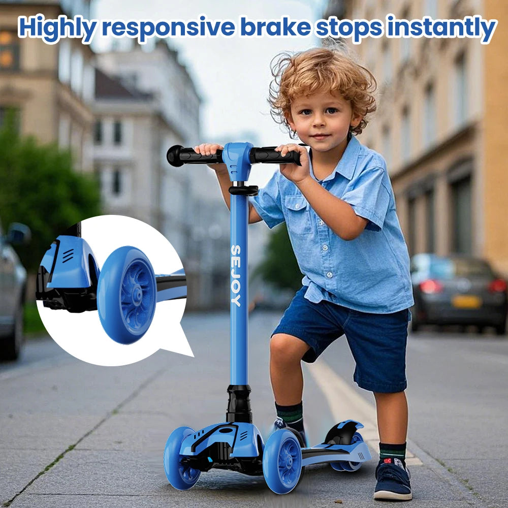 Toddler Kick Scooter for Children.  Foldable Seat Outside Bike Toy Scooter with Adjustable Height/Handlebars