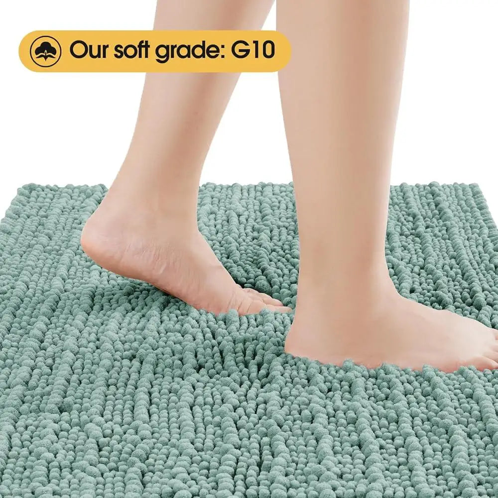 Ultra Soft Chenille Bathroom Rug Set Non Slip Absorbent Thick 3 Piece Toilet Mats Home Decor