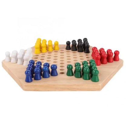 Chinese Checkers Set Wooden Educational Board Kids Classic Checkers Set Strategy Board Set Kid Family Toy