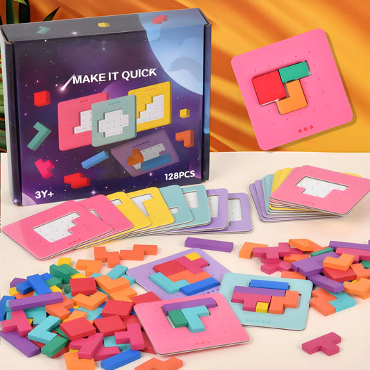 1 Set Colorful Puzzle Game Brain Teaser Toy for Kids Block Puzzle for Mind Exercise Children Toy Gift Challenge for Two Players