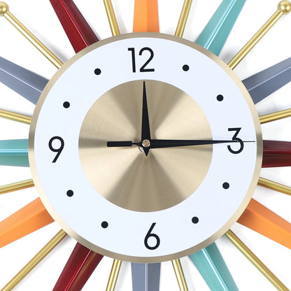 Mid Century 22-inch Starburst Wall Clock   Silent Non-Ticking