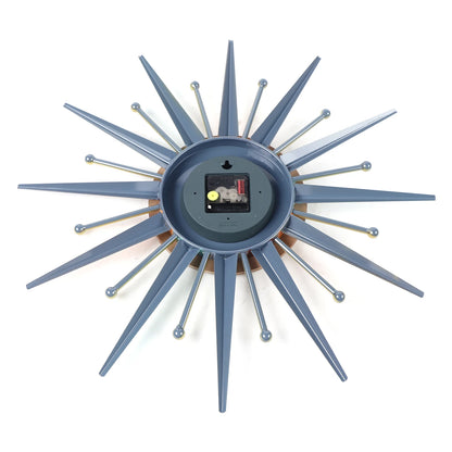 Mid Century 22-inch Starburst Wall Clock   Silent Non-Ticking