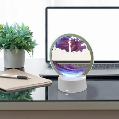 Sand Art Table Lamp With 3D Sand Art Desk Lamp USB Charging Moving Sand Art Lamp Night Light Desk Decor