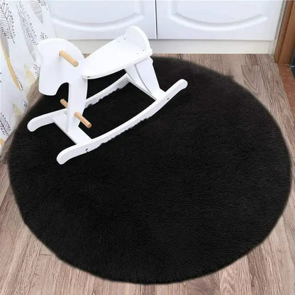Round Thick Fluffy Area Carpet.  Soft Rug for Bedroom. Plush for Children Room or Nursery