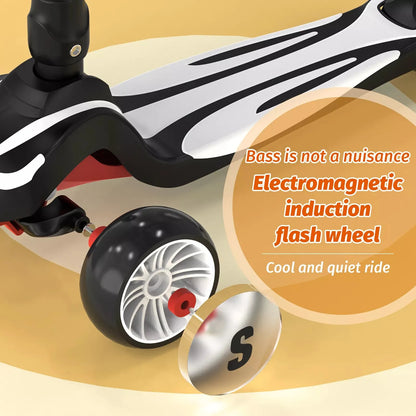Toddler Kick Scooter for Children.  Foldable Seat Outside Bike Toy Scooter with Adjustable Height/Handlebars