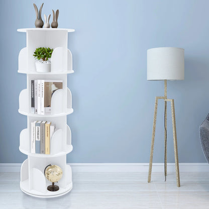 Rotating 360 Display Bookcase, 4-Tier, Floor Standing Bookshelf for any room in your home