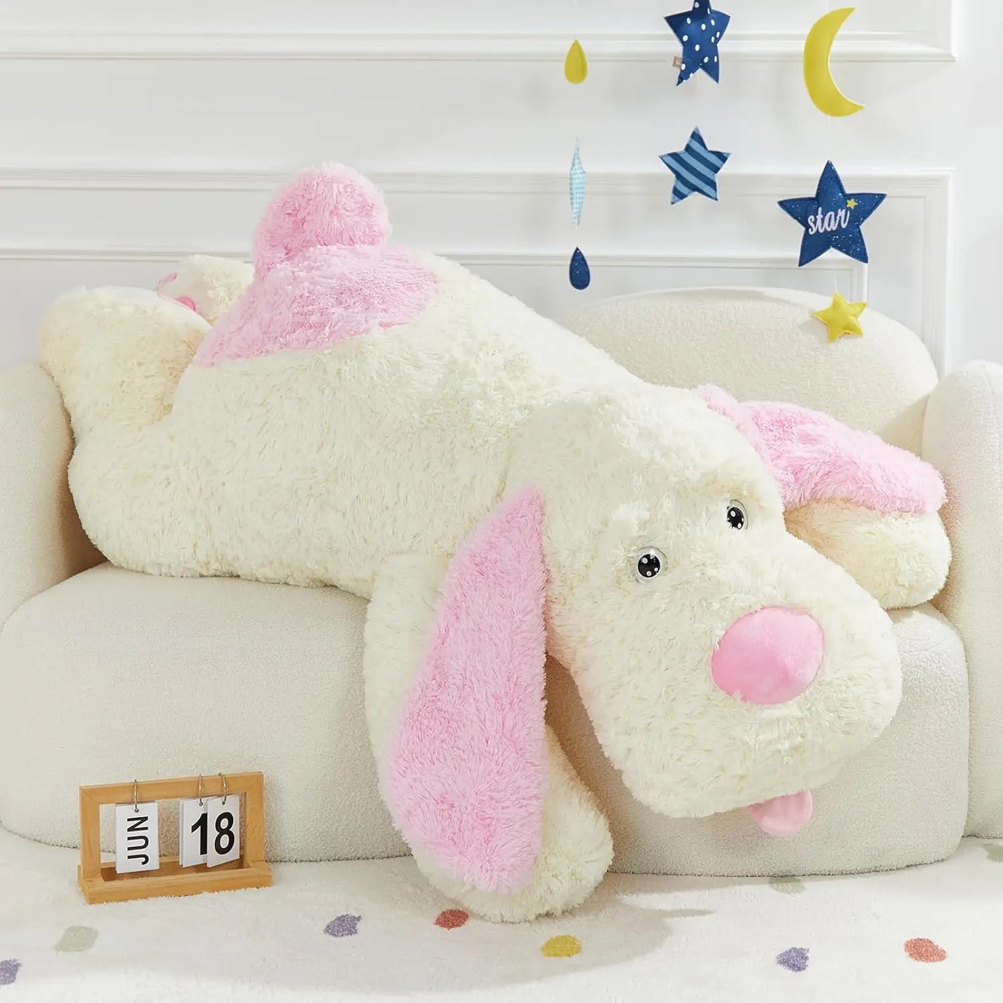 Giant Stuffed Puppy Dog Animal Plush Big Extra Large Stuffed Animals Soft Plush Dog Pillow Toy for Girls Kids 51 inch