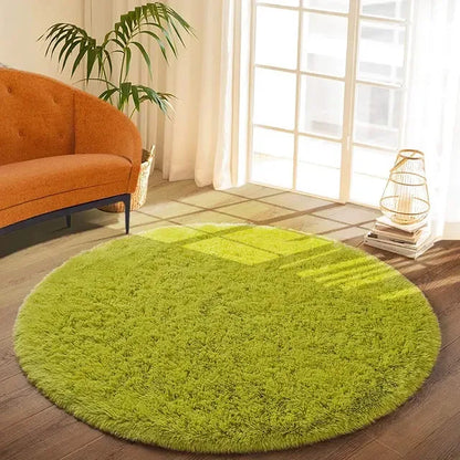 Round Thick Fluffy Area Carpet.  Soft Rug for Bedroom. Plush for Children Room or Nursery