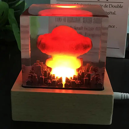 Nuclear Mushroom Cloud Night Light Explosion Bomb USB Table Lamp 3d Desktop Ornament Kids Bedroom