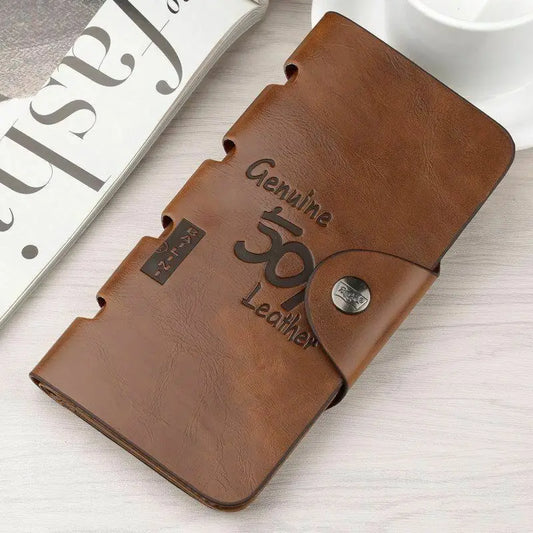 Retro Men's PU Leather Wallet Bifold ID Card Holder Checkbook Long Clutch Billfold Money Purse Handbag