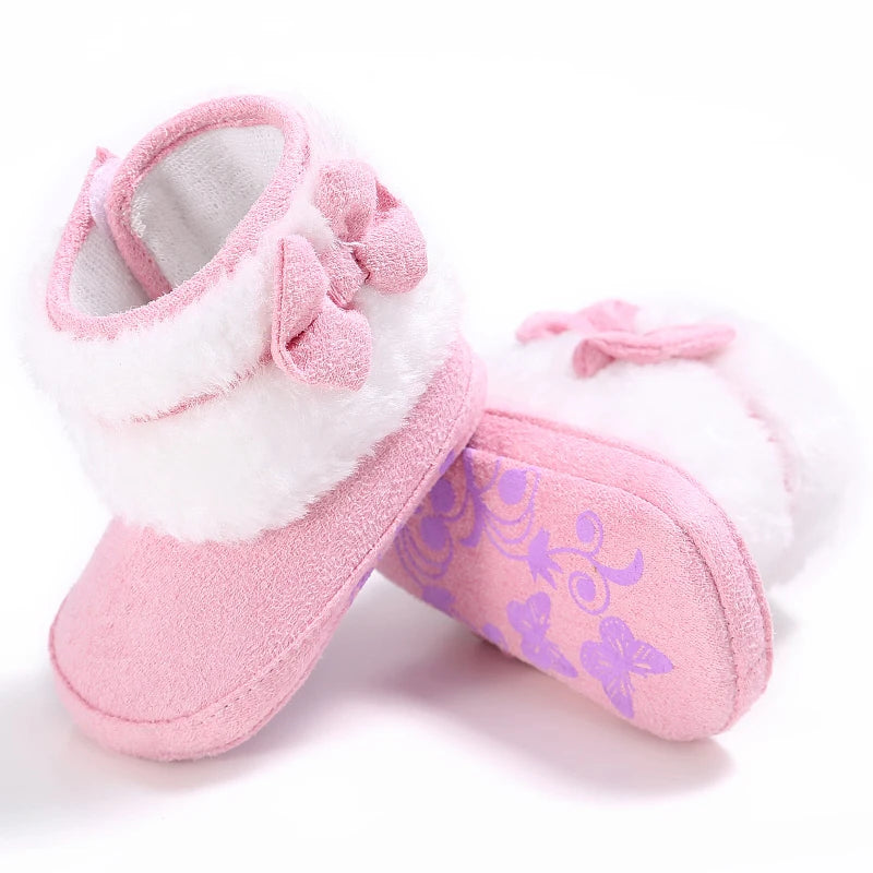 Newborn Baby Mini Wool Baby Short Booty Slippers Soft Bedroom Shoes Anti Slip Ankle Boots Cotton Lining