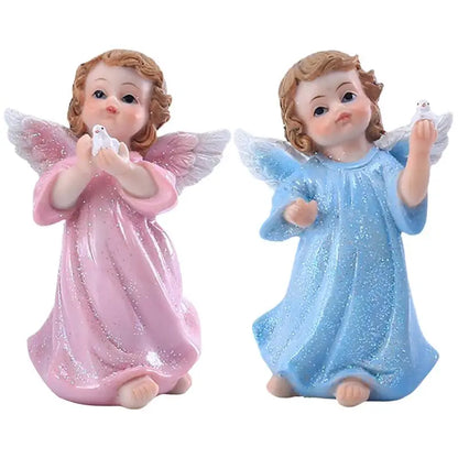 Resin 2pcs Peace Dove Guardian Angel Figurines
