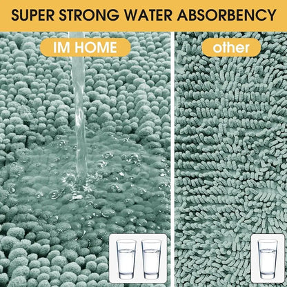 Ultra Soft Chenille Bathroom Rug Set Non Slip Absorbent Thick 3 Piece Toilet Mats Home Decor