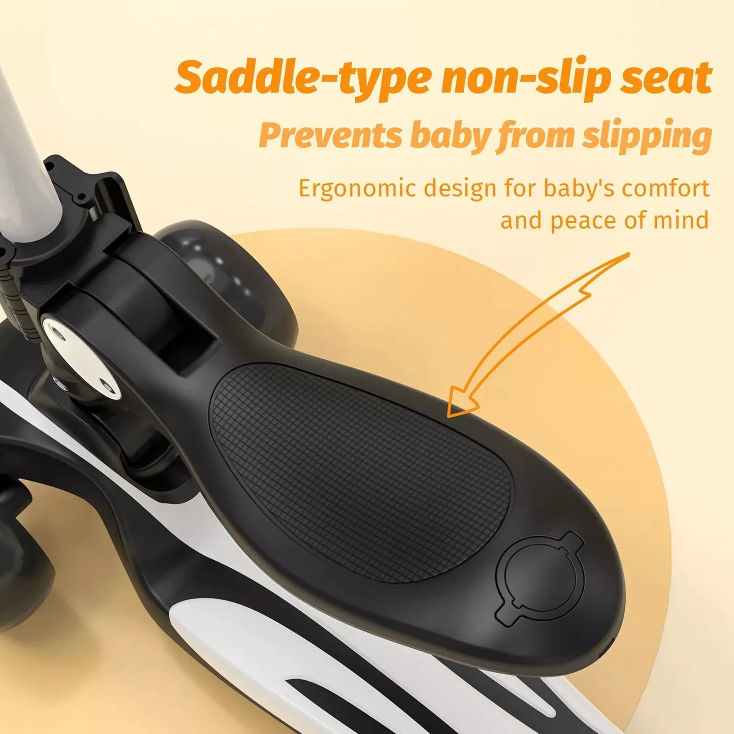 Toddler Kick Scooter for Children.  Foldable Seat Outside Bike Toy Scooter with Adjustable Height/Handlebars