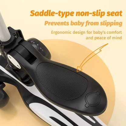 Toddler Kick Scooter for Children.  Foldable Seat Outside Bike Toy Scooter with Adjustable Height/Handlebars