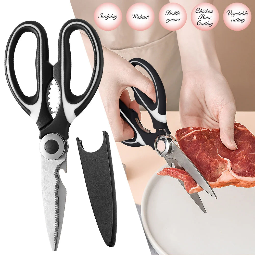 Multifunctional Kitchen Stainless Steel Scissors Chicken Bone Meat Fish